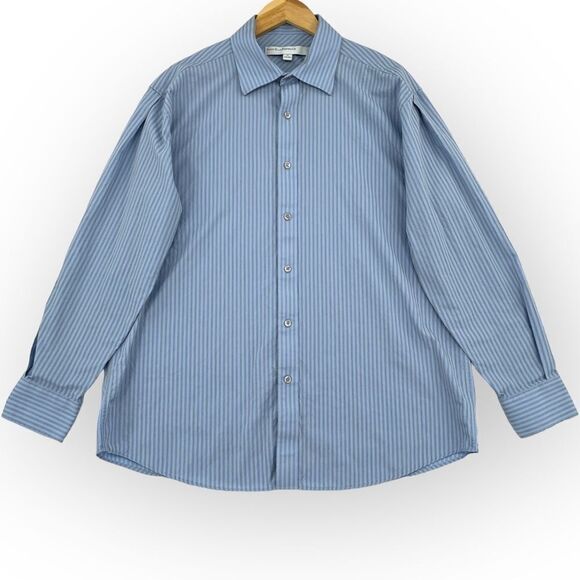 -Perry Ellis Portfolio Stripped Buttondown Shirt 17 - Picture 1 of 7